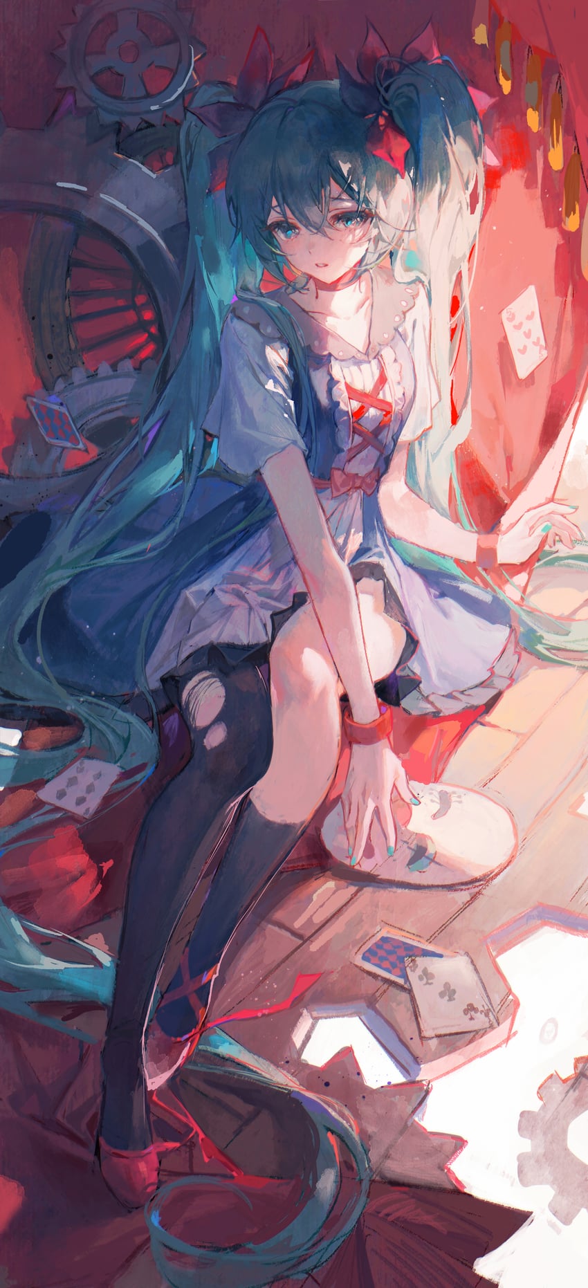 hatsune miku (vocaloid and 2 more) drawn by maccha_(mochancc)
