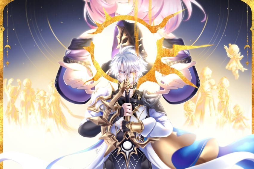 phainon, castorice, mydei, aglaea, cipher, and 7 more (honkai and 1 more) drawn by alenafox