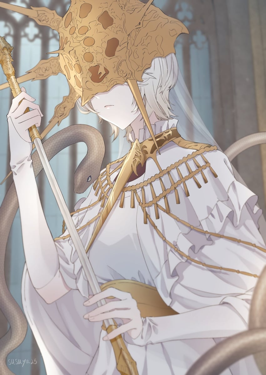 dark sun gwyndolin (dark souls and 1 more) drawn by susukeya