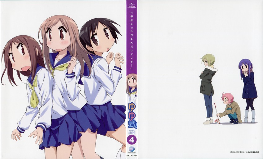 ichii yui, hinata yukari, nonohara yuzuko, aikawa chiho, okano kei, and 1 more (yuyushiki) drawn by tabata_hisayuki