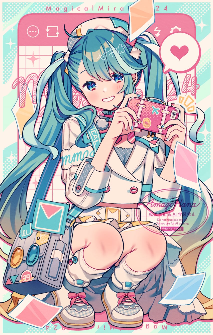 hatsune miku and magical mirai miku (vocaloid and 1 more) drawn by amagi_hana