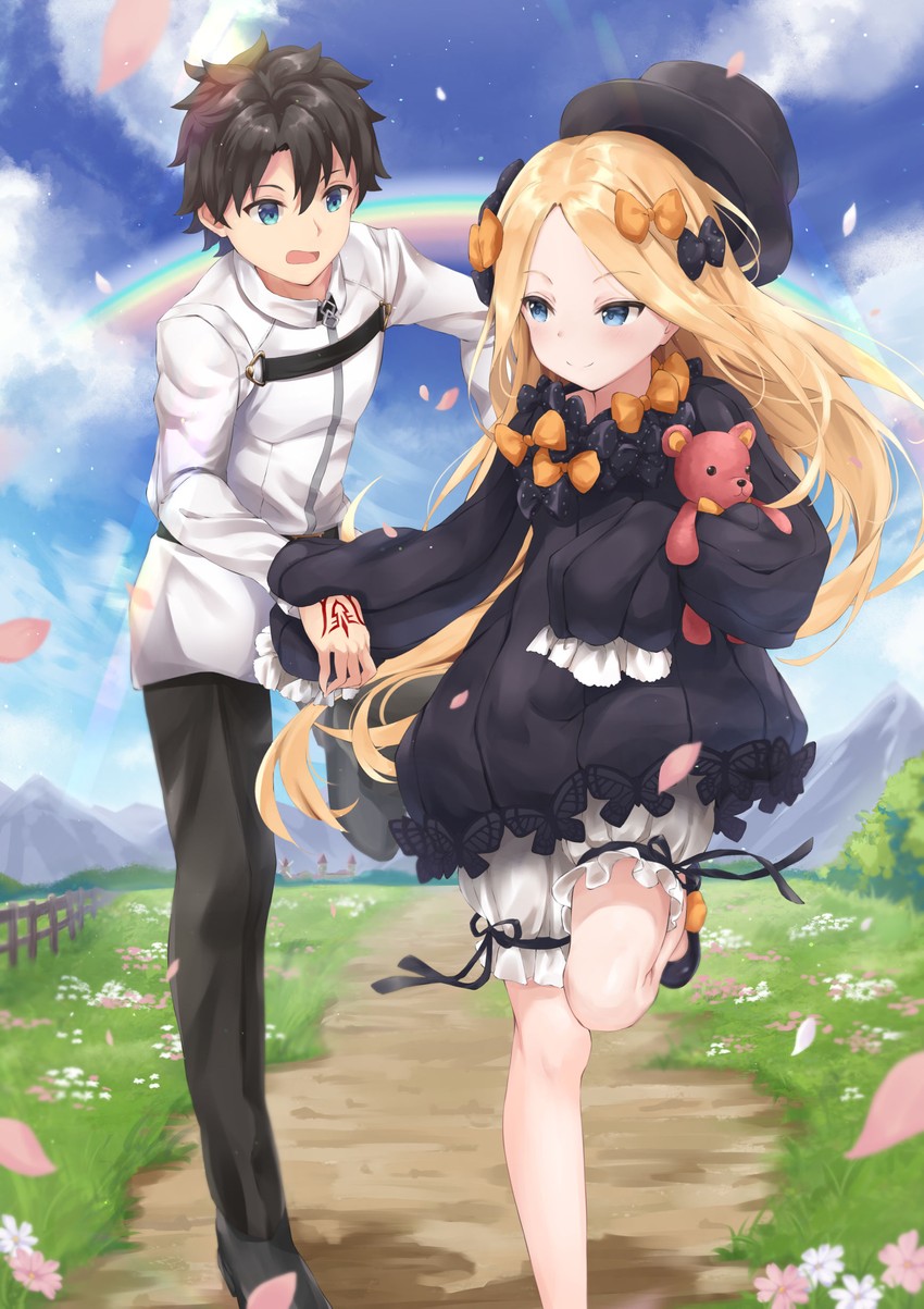 fujimaru ritsuka and abigail williams (fate and 1 more) drawn by kuroisiro