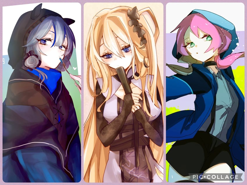 blue poison, glaucus, and indigo (arknights) drawn by renka_(renxka)