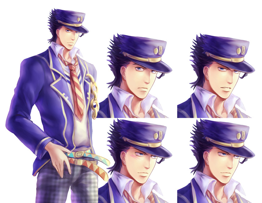 kujo jotaro (jojo no kimyou na bouken and 1 more) drawn by dameningen
