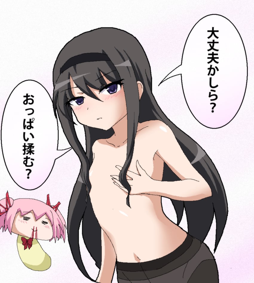 akemi homura and kaname madoka (mahou shoujo madoka magica) drawn by hayashiya_zankurou