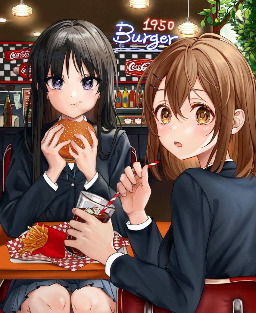 akiyama mio and hirasawa yui (k-on!) drawn by gyeol83