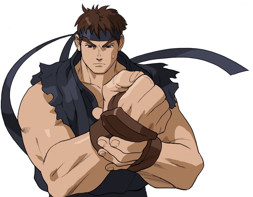 ryu and evil ryu (street fighter and 1 more) drawn by bengus