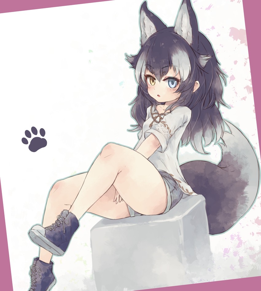 grey wolf (kemono friends and 1 more) drawn by kolshica
