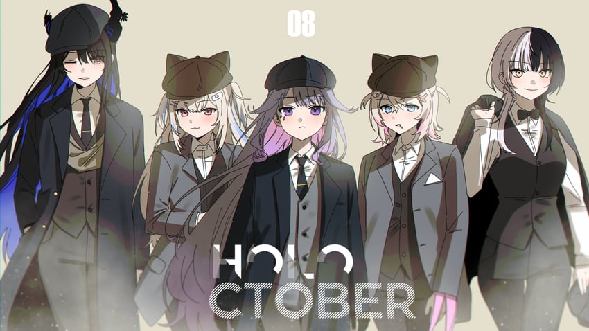 shiori novella, nerissa ravencroft, fuwawa abyssgard, mococo abyssgard, and koseki bijou (hololive and 2 more) drawn by hievasp