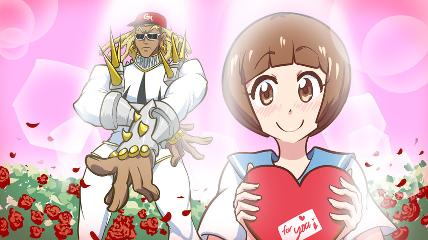 mankanshoku mako and gamagoori ira (kill la kill) drawn by triple-q