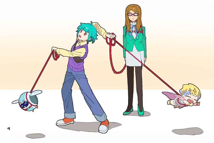 omega auru, akai meganee, tatejima, and bolt (pretty series and 1 more) drawn by tsujii_luki