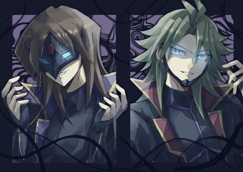 tenjouin fubuki and fujiwara yuusuke (yu-gi-oh! and 1 more) drawn by nakano_hero_d