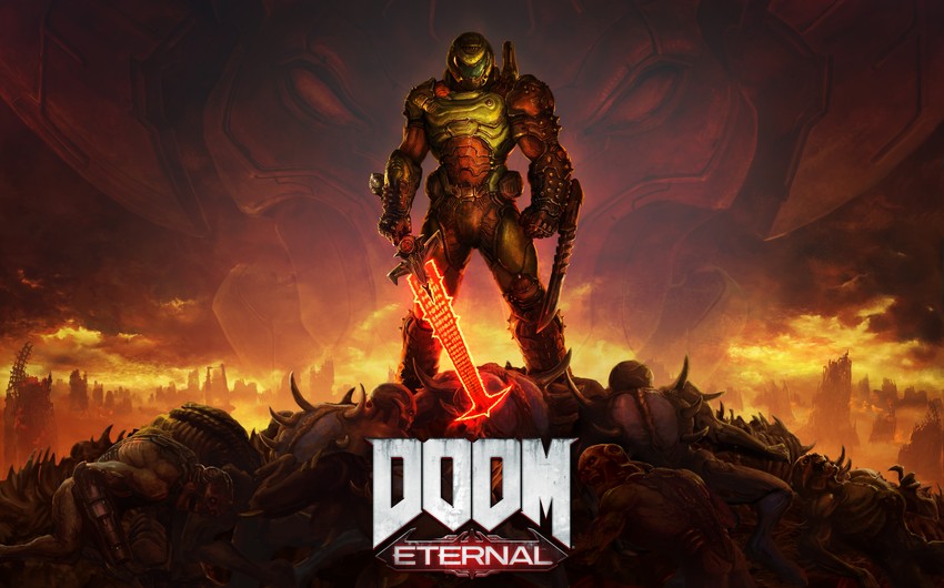 doomguy, imp, and khan maykr (doom eternal and 1 more) drawn by alex_palma