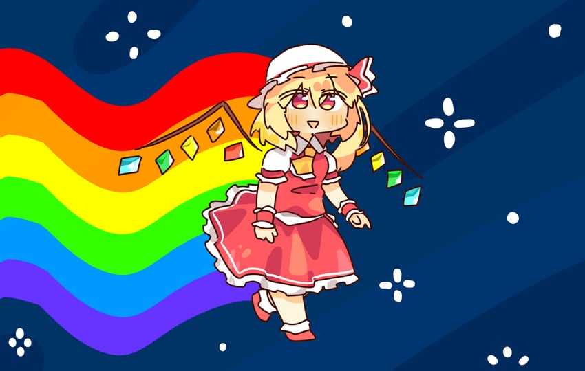 flandre scarlet and nyan cat (touhou and 1 more) drawn by lcron