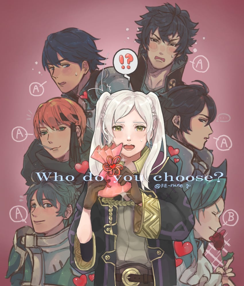 female robin, chrom, gaius, frederick, lon'qu, and 2 more (fire emblem and 1 more) drawn by fe_rune