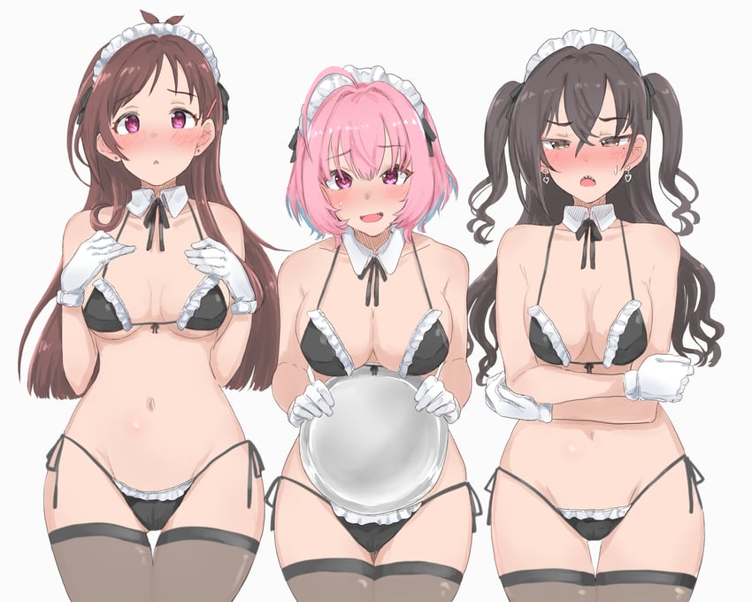 yumemi riamu, sunazuka akira, and tsujino akari (idolmaster and 1 more) drawn by wasabijoyu76