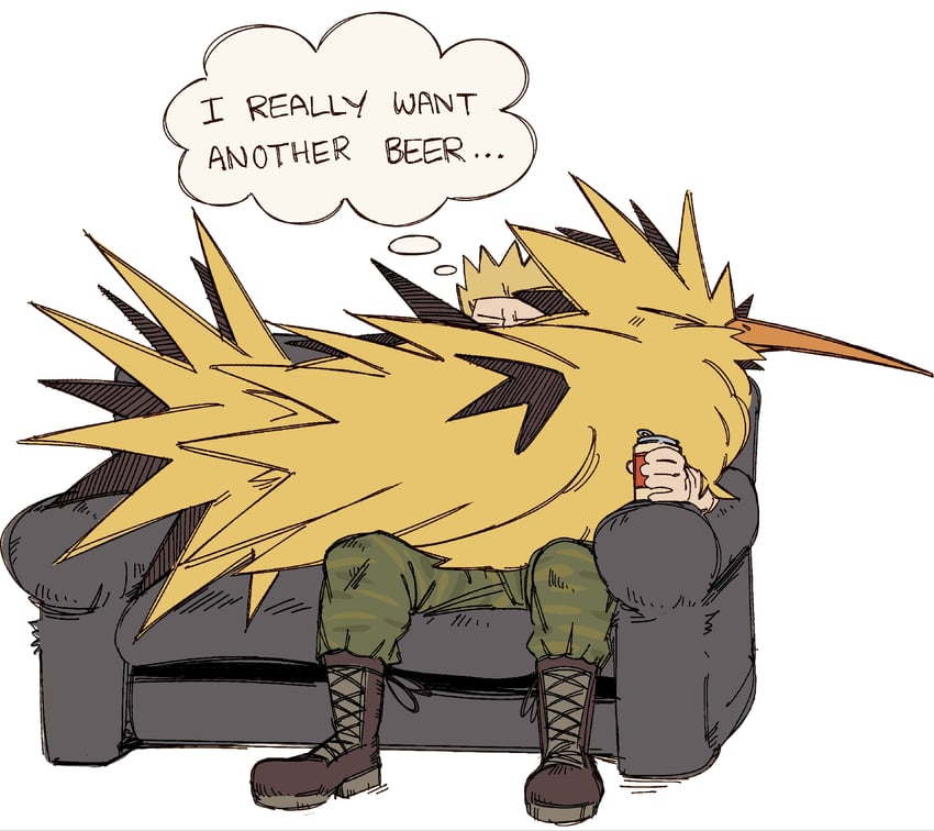 zapdos and surge (pokemon and 1 more) drawn by shittysurges