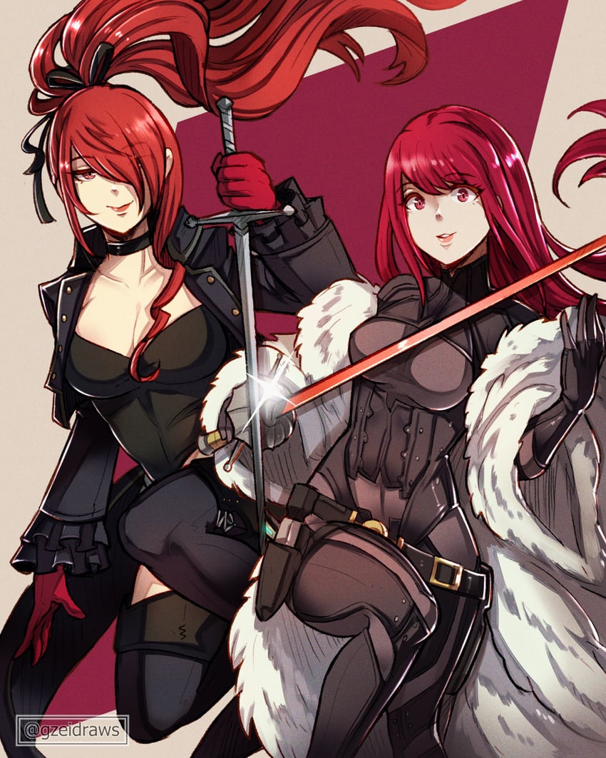 kirijou mitsuru, yoshizawa kasumi, and violet (persona and 5 more) drawn by gzei