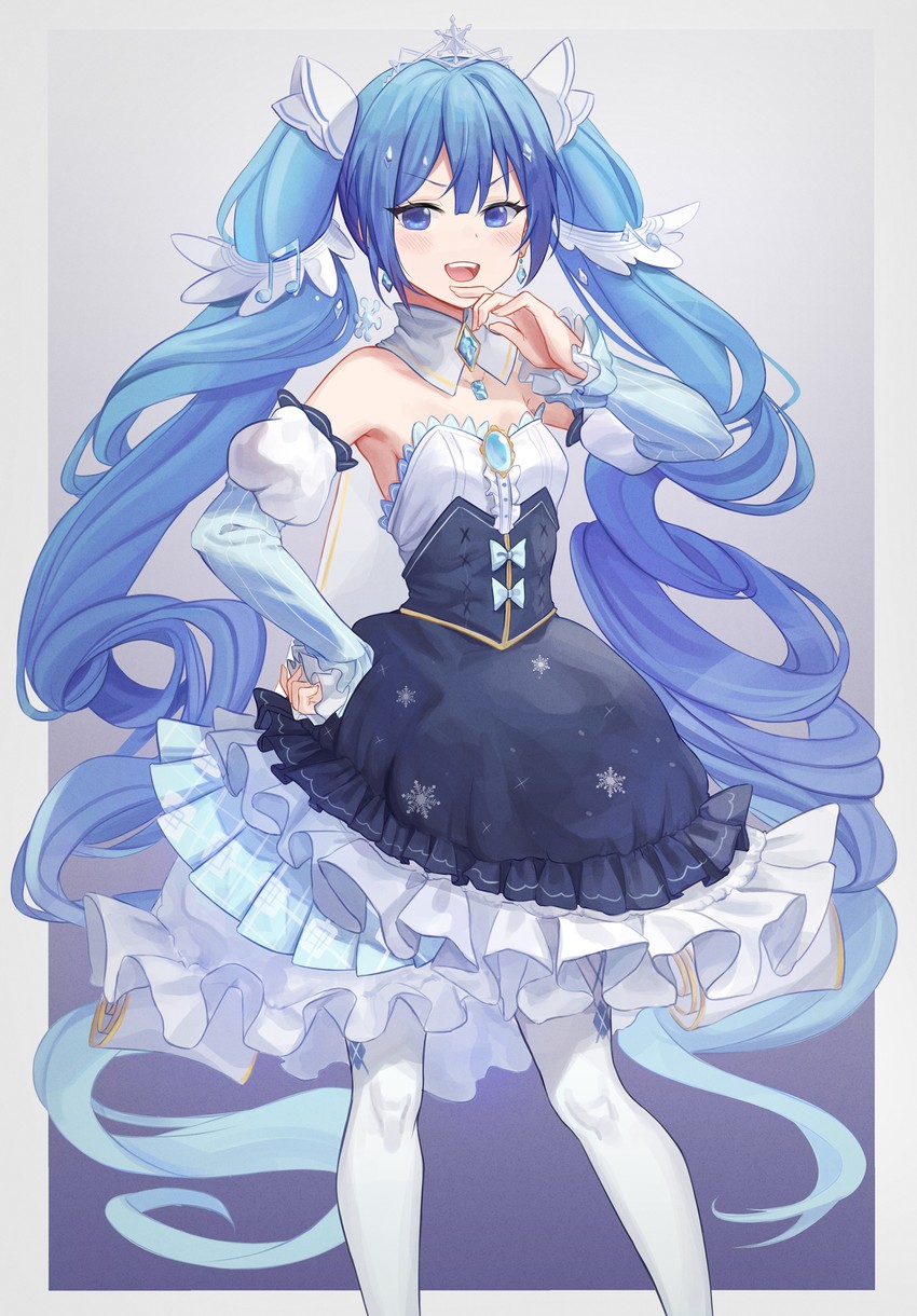 hatsune miku and yuki miku (vocaloid) drawn by bib_(bibboss39)