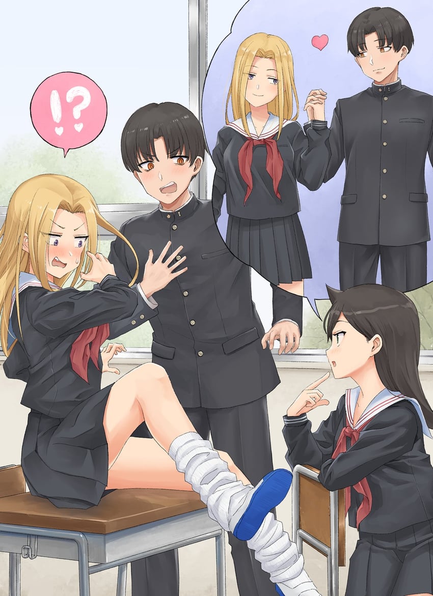 kuroki tomoko's mother, yoshida masaki's mother, and kuroki tomoko's father (watashi ga motenai no wa dou kangaetemo omaera ga warui!) drawn by okiru
