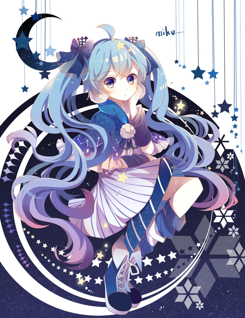 hatsune miku and fuyu no yoru miku (vocaloid) drawn by baocaizi