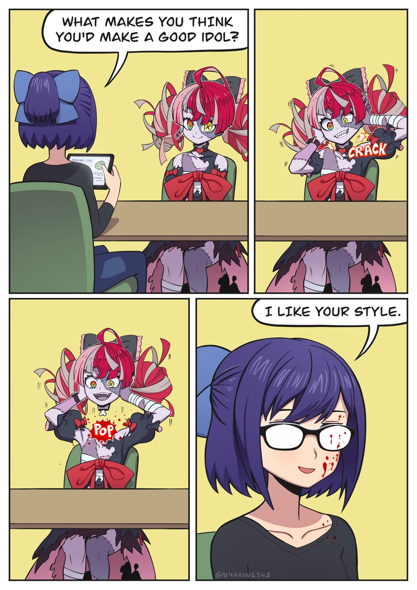 kureiji ollie and a-chan (hololive and 2 more) drawn by nyaring943