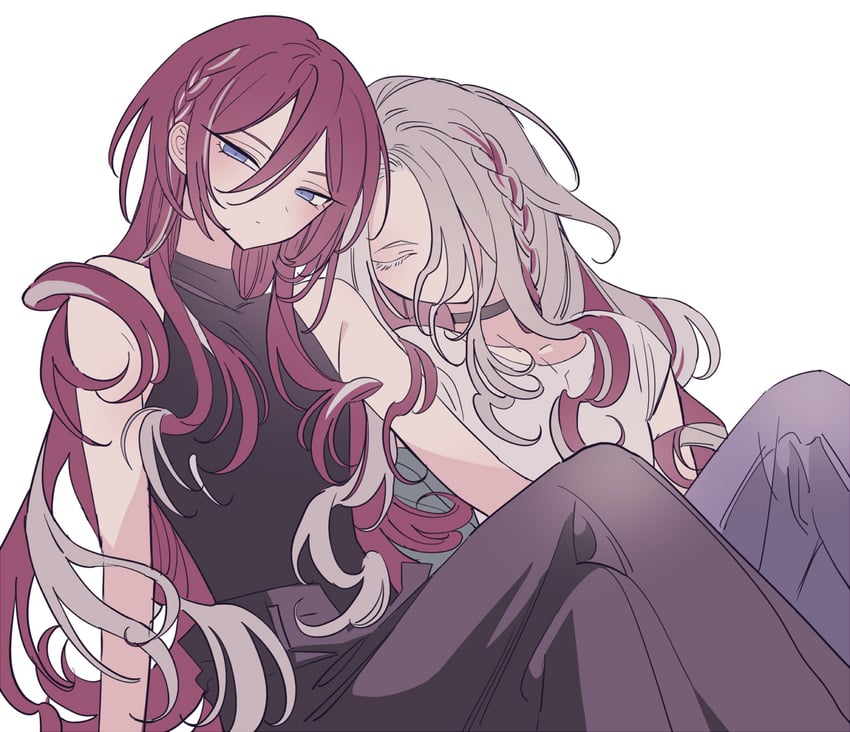 saegusa ibara and ran nagisa (ensemble stars!) drawn by meremero