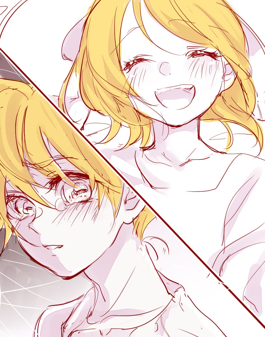 kagamine rin and kagamine len (vocaloid and 1 more) drawn by mimi_mine