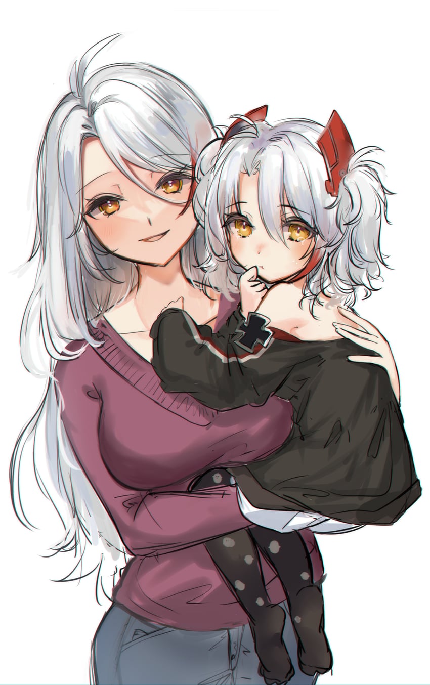 prinz eugen and little prinz eugen (azur lane) drawn by chan'nu