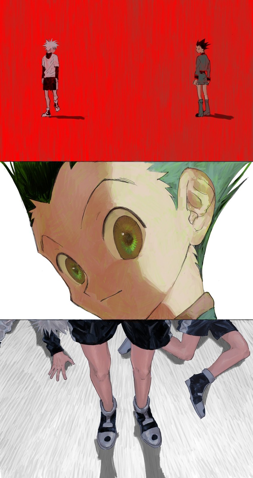 killua zoldyck and gon freecss (hunter x hunter) drawn by toripippi_7