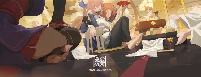 fujimaru ritsuka, tamamo, tamamo no mae, and miyamoto musashi (fate and 1 more) drawn by kakiradio