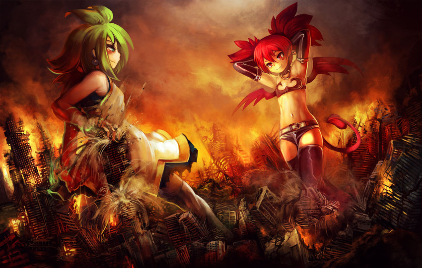 etna and marona (disgaea and 1 more) drawn by yilx