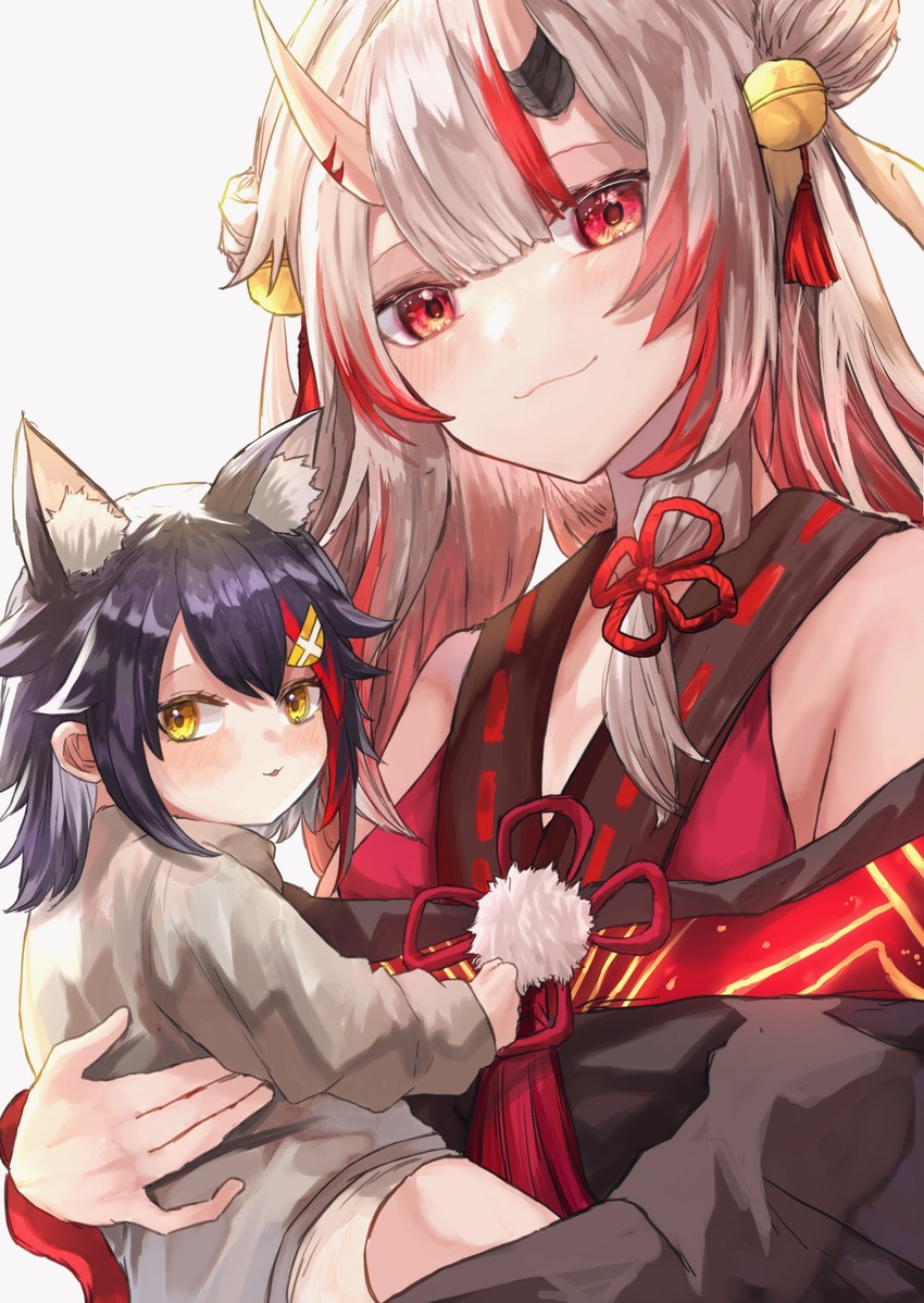 ookami mio and nakiri ayame (hololive) drawn by yoshimura_feat.yoshimura