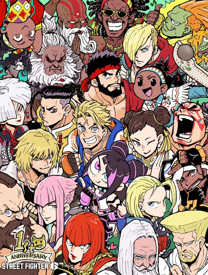 chun-li, cammy white, han juri, ryu, ken masters, and 17 more (street fighter and 1 more) drawn by kangyaku