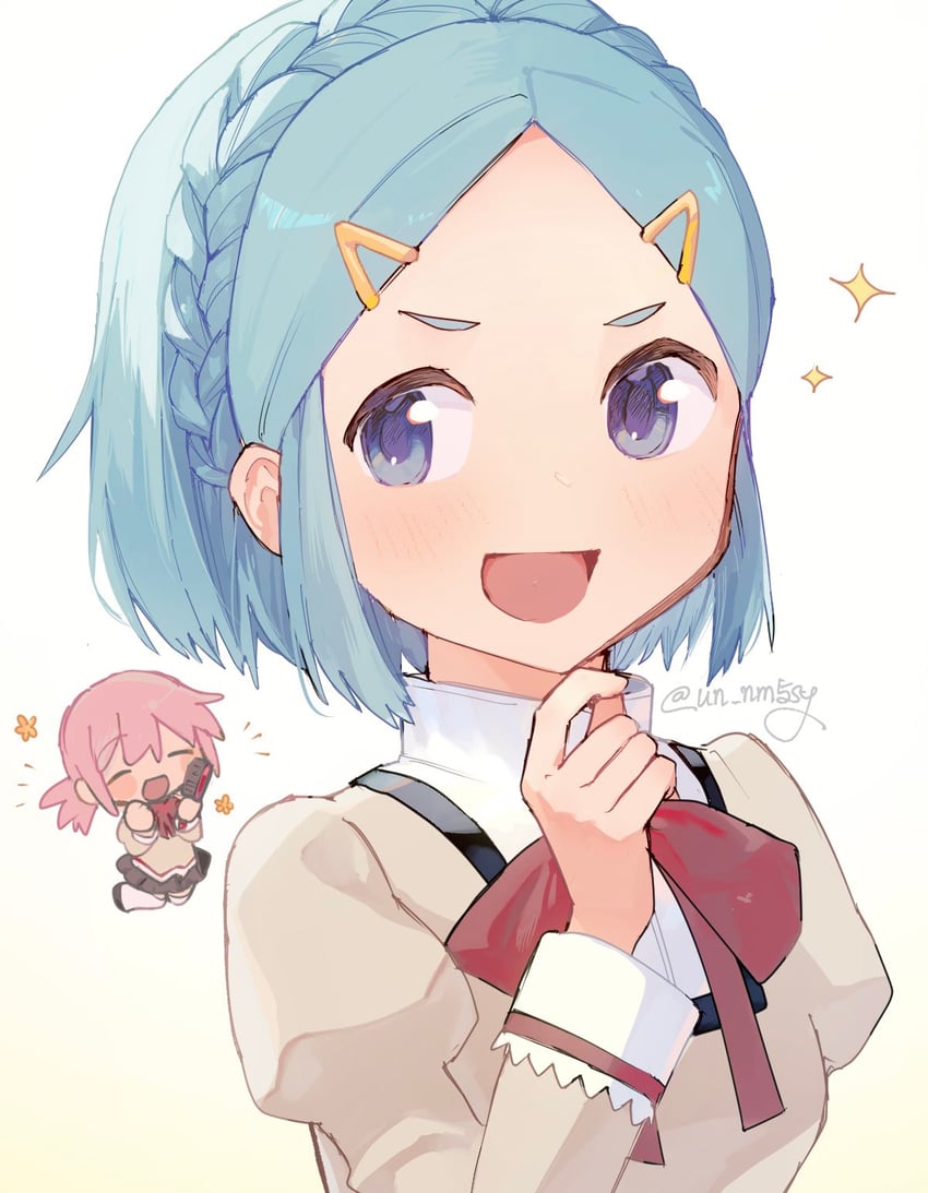 kaname madoka, miki sayaka, and princess zelda (mahou shoujo madoka magica and 2 more) drawn by un_nm5sy