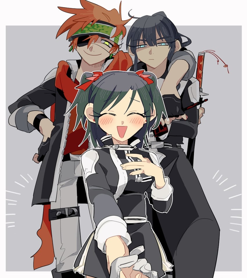 lenalee lee, allen walker, kanda yuu, and lavi (d.gray-man) drawn by xmori_6