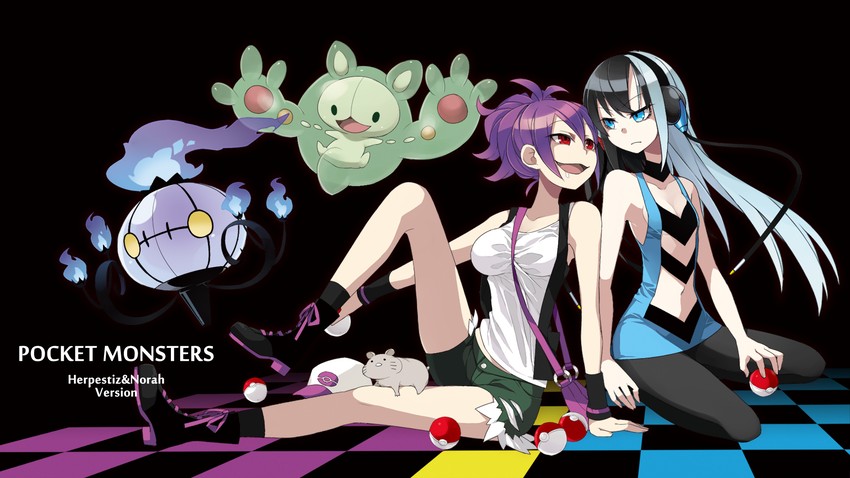 hilda, elesa, chandelure, reuniclus, norah bright, and 1 more (original and 2 more) drawn by kaida_michi