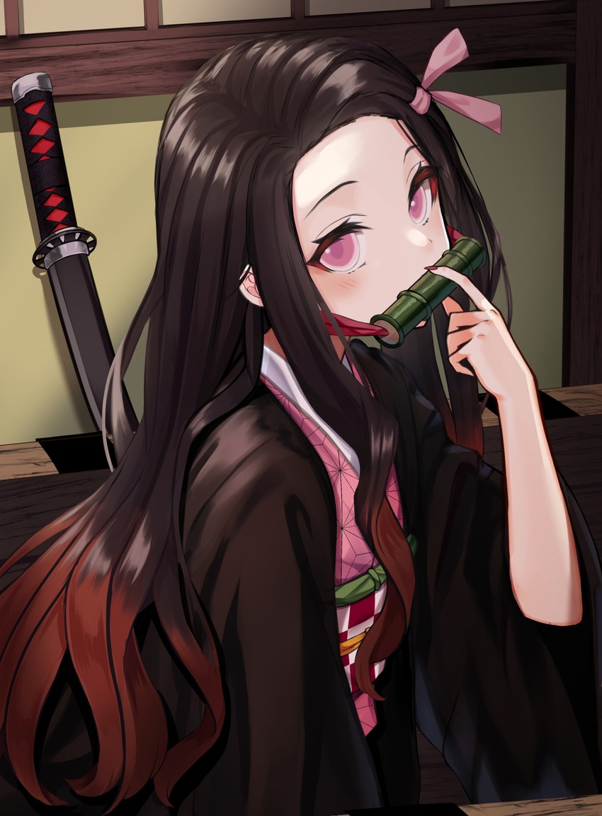 kamado nezuko (kimetsu no yaiba) drawn by tasuku_(user_fkzv3343)