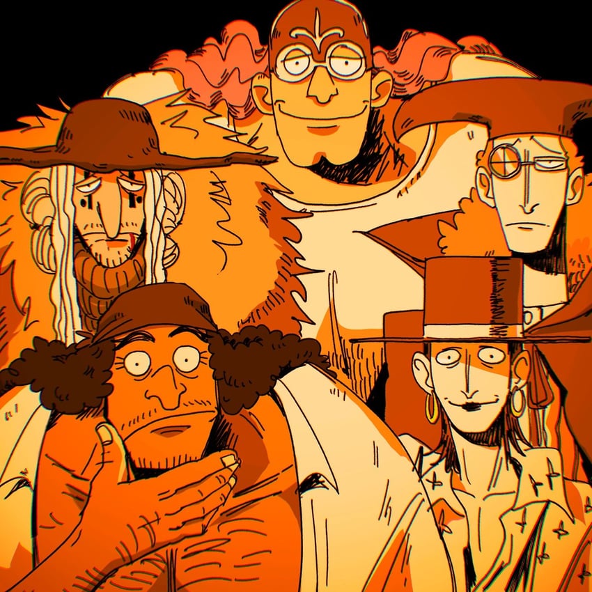 marshall d. teach, jesus burgess, lafitte, van augur, and doc q (one piece) drawn by featherrred