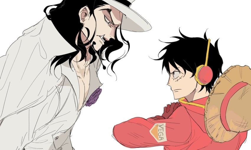 monkey d. luffy and rob lucci (one piece) drawn by pachi1014813