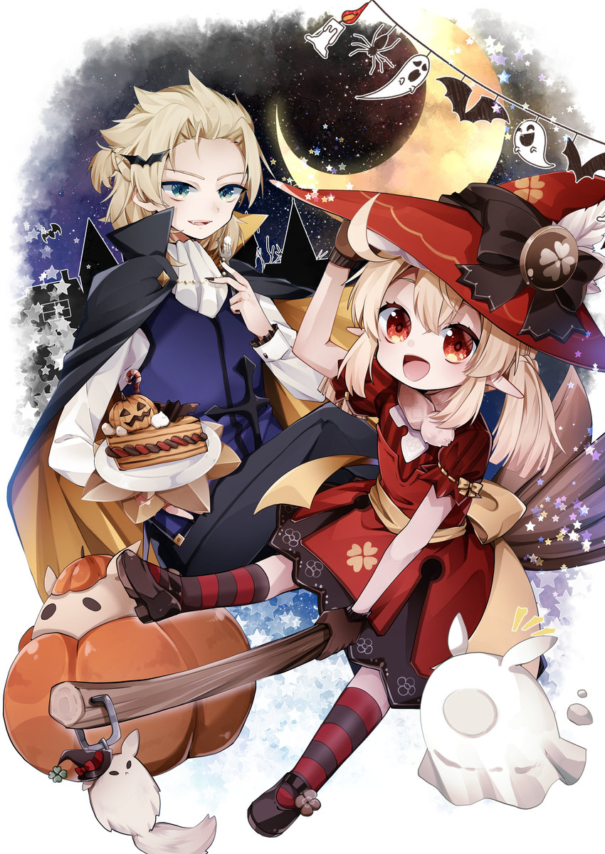 klee, dodoco, albedo, and jumpy dumpty (genshin impact) drawn by usako_(usako1031)