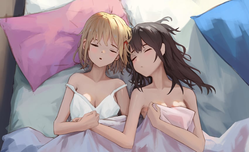nishikigi chisato and inoue takina (lycoris recoil) drawn by wrecklyfan