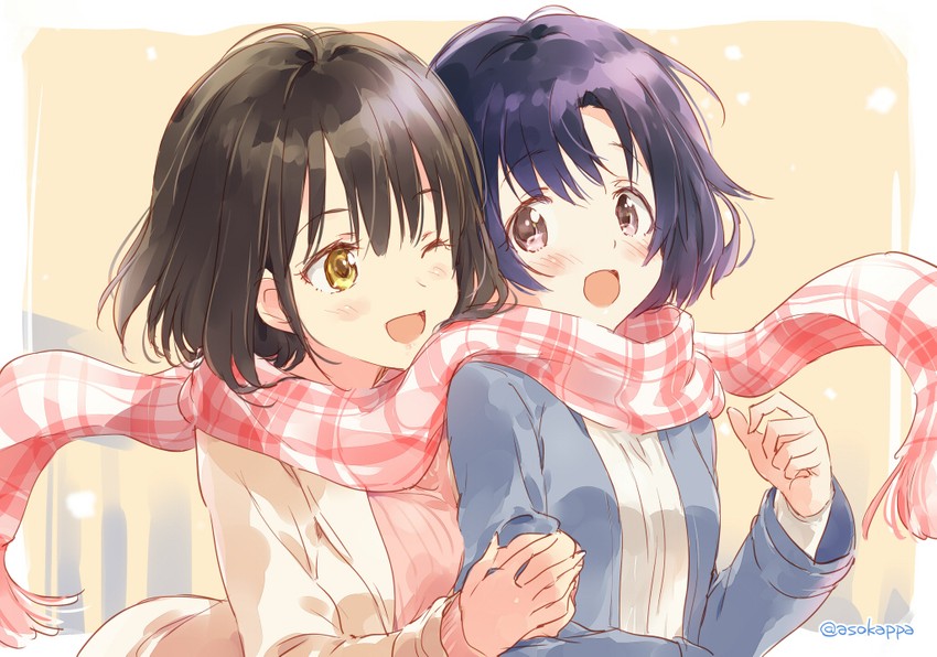 takafuji kako and shiragiku hotaru (idolmaster and 1 more) drawn by asoka