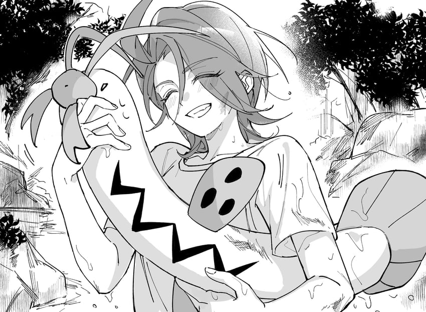 rika and barboach (pokemon and 1 more) drawn by nori_(oonori_san)