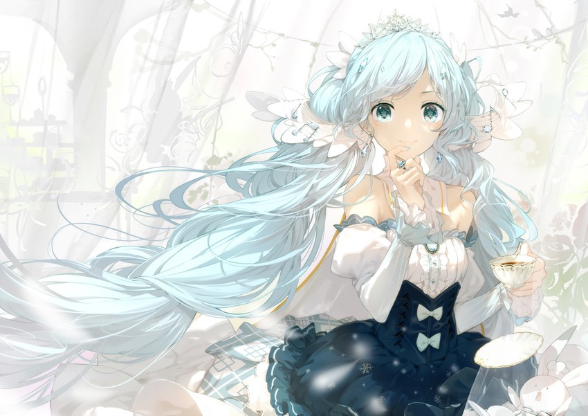 hatsune miku, yuki miku, and rabbit yukine (vocaloid) drawn by linfi-muu