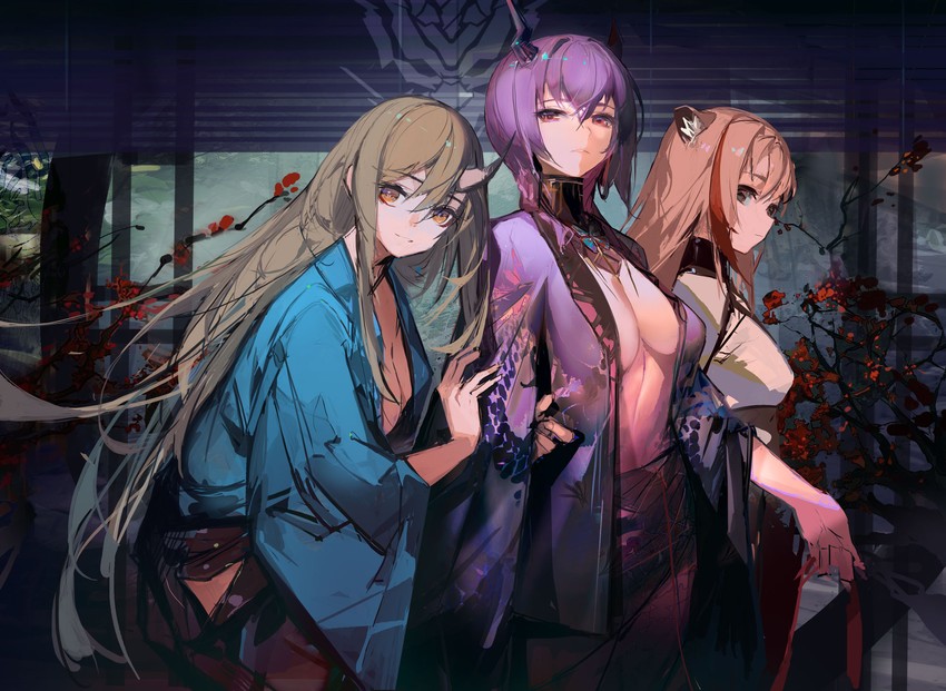 ch'en, hoshiguma, and swire (arknights) drawn by rabbit_(tukenitian)
