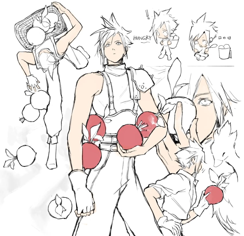 cloud strife (final fantasy and 3 more) drawn by cloud_virtu