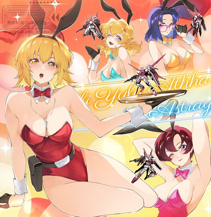 cagalli yula athha, strike rouge, mayura labatt, asagi caldwell, juri wu nien, and 2 more (gundam and 1 more) drawn by minakami_monaka