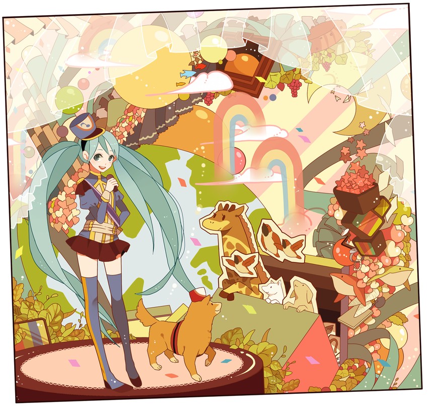 hatsune miku (vocaloid and 1 more) drawn by sunaya