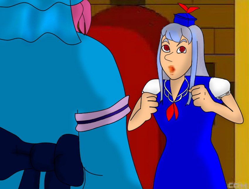 saigyouji yuyuko and kamishirasawa keine (touhou and 1 more) drawn by reymu